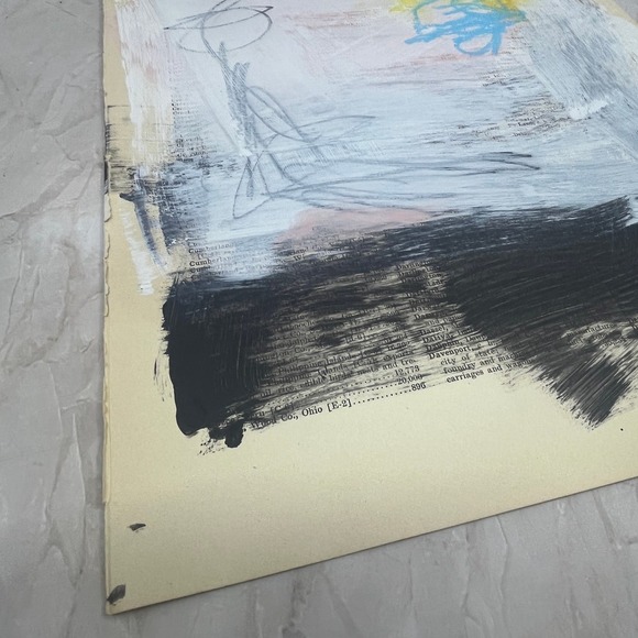 Original Mixed Media Abstract Art Painting 10x13.5” Wanderlust Series #17 - Picture 2 of 6